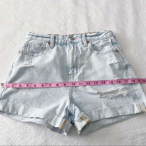 AEO Embroidered Rainbow Pocket Mom Jean Shorts - Picture 4 of 10